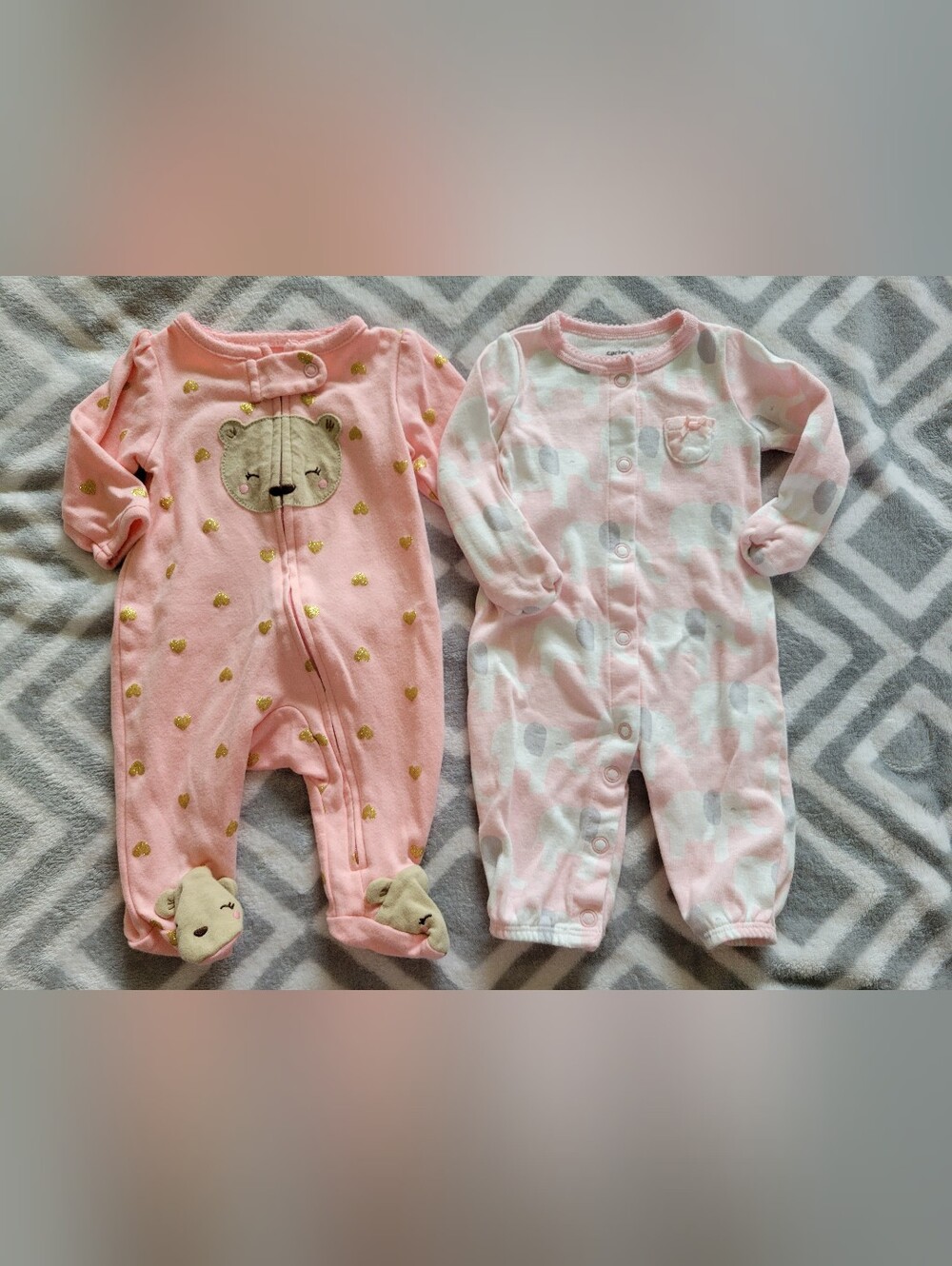 Baby Girls size newborn Pink Sleeper and one piece outfit